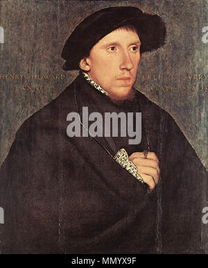 Portrait von Henry Howard, dem Earl of Surrey. zwischen 1541 und 1543. Hans Holbein d. J.-Portrait von Henry Howard, dem Earl of Surrey - WGA 11578 Stockfoto