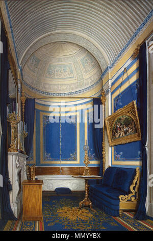 . Englisch: Innenräume des Winter Palace. Das Badezimmer der Grand Princess Maria Alexandrowna Deutsch: Das Badezimmer des Grand Princess Maria Alexandrowna. 1850. Hau. Innenräume des Winter Palace. Das Badezimmer der Grand Princess Maria Alexandrowna. 1850s Stockfoto