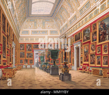 . Englisch: Interieur der neuen Eremitage. Die Zimmer der italienischen Kunst Deutsch: Das Zimmer der italienischen Kunst. 1853. Hau. Interieur der neuen Eremitage. Die Zimmer der italienischen Kunst Stockfoto