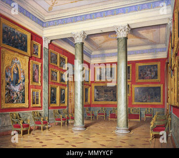 . Englisch: Interieur der neuen Eremitage. Die Zimmer der Deutschen Schule Englisch: Die Zimmer der Deutschen Schule. 1857. Hau. Interieur der neuen Eremitage. Die Zimmer der Deutschen Schule Stockfoto