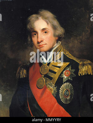 . Admiral Horatio Nelson (1758-1805), Vizeadmiral der englischen Flotte; British Naval officer Portrait von Nelson. 1844. Admiral Nelson Stockfoto