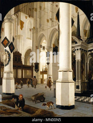 Englisch: Der Innenraum der Nieuwe Kerk in Delft mit dem Grab von William die Stille. 1665. Hendrick Cornelisz. Van Vliet - das Innere der Nieuwe Kerk in Delft mit dem Grab von William die Stille - WGA 25269 Stockfoto