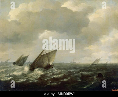 Segelschiffe im starken Wind. 1660. Hendrick Maertensz. Sorgh - Segeln Schiffe in einem starken Wind - WGA 21646 Stockfoto