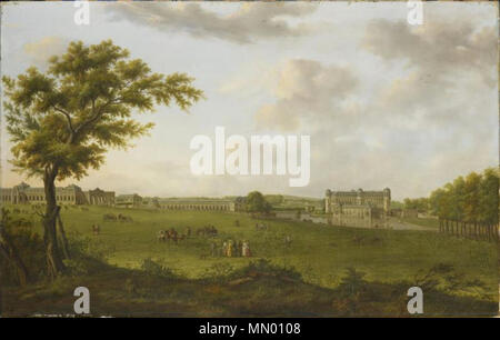 Chantilly 1781, Blick von der Liegewiese. 1781. Hendrik Frans de Cort - Chantilly 1781, Blick von der Liegewiese Stockfoto