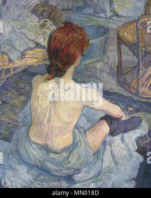 Deutsch: Die Toilette?: eština Mytí Rusovláska, Français: Rousse, La Toilette. 1889. Henri de Toulouse-Lautrec017 Stockfoto