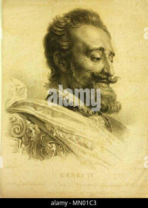 . Français: Portrait d'Henri IV, d'après le tableau Entrée de Henri IV à Paris de François Gérard. 1827. Alexis François Girard Henri IV Girard Stockfoto