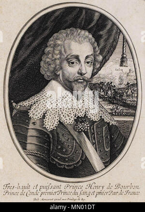 . English: Porträt Henris II. de Bourbon, Fürst von Condé. 17. Jahrhundert. Henri Prinz von Conde Moncornet Stockfoto
