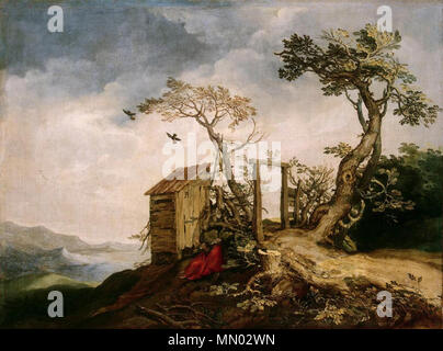 Englisch: Landschaft mit den Propheten Elia in der Wüste. 1610 s. Abraham Bloemaert - Landschaft mit den Propheten Elia in der Wüste - WGA 2277 Stockfoto