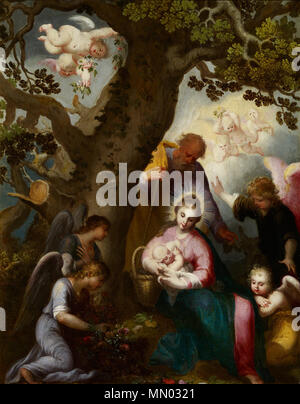 . Die Flucht nach Ägypten. um 1651. Bloemaert, Abraham (1564 - 1651) Beschreibung der niederländische Maler, Miniaturist, Zeichner und Grafiker Geburtsdatum / Tod 25. Dezember 1564 vom 27. Januar 1651 Ort der Geburt / Todes Gorinchem Utrecht arbeiten Zeitraum zwischen ca. 1576 und ca. 1651 Arbeiten Ort Utrecht (1576), Paris (Ca. 1581 - 1583), Utrecht (1583 - 1591), Amsterdam (1591-1593), Utrecht (1594 - 1651) Kontrolle: Q 329811 VIAF: 77114225 ISNI: 0000 0001 1475 4223 ULAN: 500007342 LCCN: Nr 93052276 WGA: BLOEMAERT, Abraham Bloemaert, Abraham WorldCat Flucht nach Ägypten Stockfoto