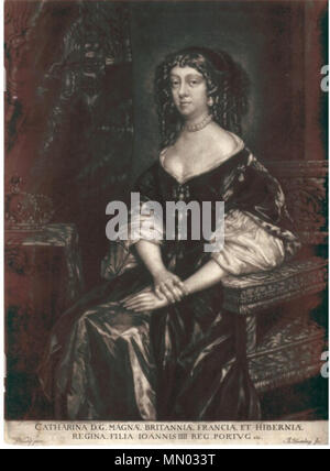 Portrait von Katharina von Braganza. 1672. Abraham Blooteling (Catherine Braganza) Stockfoto