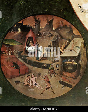 Die sieben Todsünden [Detail].. zwischen 1500 und 1525. Hieronymus Bosch - Die sieben Todsünden (Detail) - WGA 2501 Stockfoto