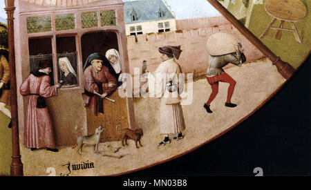 Die sieben Todsünden [Detail].. zwischen 1500 und 1525. Hieronymus Bosch - Die sieben Todsünden (Detail) - WGA 2502 Stockfoto