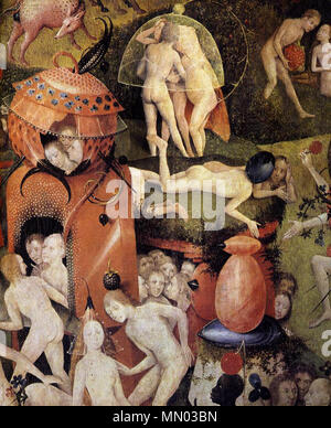 Der Garten der Lüste [Detail]. Zwischen 1480 und 1505. Hieronymus Bosch - Triptychon "der Garten der Lüste (Detail) - WGA 2512 Stockfoto