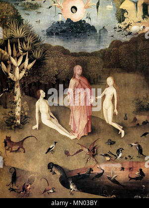 Der Garten der Lüste [Detail]. Zwischen 1480 und 1505. Hieronymus Bosch - Triptychon "der Garten der Lüste (Detail) - WGA 2519 Stockfoto