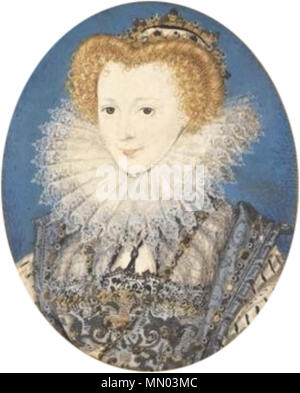 . Englisch: Portrait Lettice Knollys möglicherweise angezeigt (1543-1634), Ehefrau von Robert Dudley, Earl of Leicester. Hilliard Miniatur möglicherweise Lettice Knollys Gräfin von Leicester Stockfoto