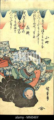 . Englisch: Hiroshige, Ono no Komachi, von einem frühen und sehr selten Dichter, Serie C. 1825 English: Hiroshige, Ono no Komachi, von einer frühen und selten Dichterserie, um 1825. 1. Januar 1825. Hiroshige-Poets Series-Ono-no-Komachi Stockfoto