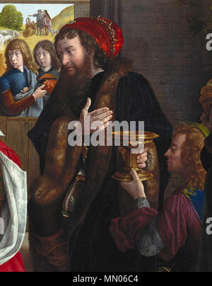 Die Anbetung der Könige (Monforte Altar). ca. 1470. Hugo van der Goes - die Anbetung der Könige (Monforte Altar) - Detail Stockfoto