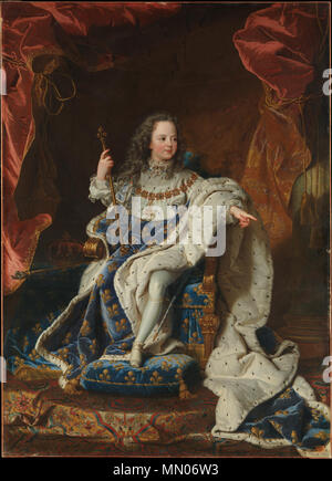 . Portrait von Louis XV. von Frankreich als 5-jährige König im Französischen Krönung Roben. Französisch: Louis XV de France, enfant Louis XV. von Frankreich als Kind. September 1715. Hyacinthe Rigaud009 Stockfoto