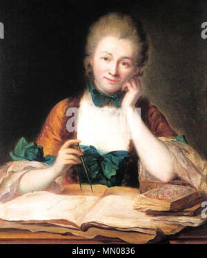 Inconnu, Portrait de Madame du Châtelet à sa Table de travail détail (Champ de Bataille)-001 Stockfoto