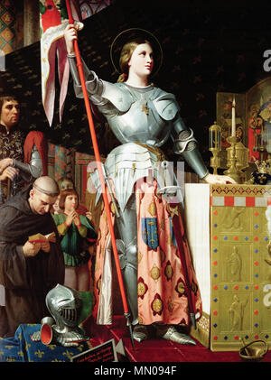 Französisch: Jeanne d'Arc au Sacre du roi Charles VII, dans la Cathédrale de Reims Jeanne d'Arc an der Krönung Karls VII. 1854. Ingres Krönung Karl VII. Stockfoto