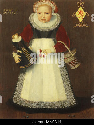 Englisch: Portrait von Catharina Van Warmondt. 1596. Isaac Claesz. van Swanenburg - Portrait von Catharina Van Warmondt - 1596 Stockfoto