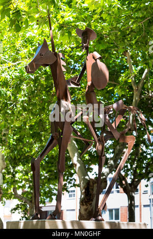 Velez. moderne Kunstwerke von don Quijote sitzen auf Pferd Rocinante. Spanien. Stockfoto