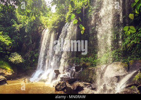 Die Phnom Kulen Wasserfall in Kambodscha Park. Siem Reap, Kambodscha. Stockfoto