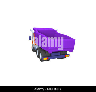 3D-Modell der Spielzeug-LKW, sand Lieferung, Bauarbeiten, Abbildung auf weißem Hintergrund Stockfoto