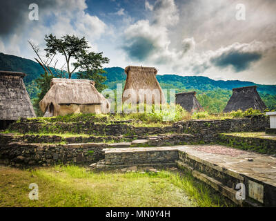 Wologai ethnischen Geistlichen Dorf auf der Insel Flores. Eine traditionelle Häuser im Dorf in der Nähe von Wologai Kelimutu in Ost Nusa Tenggara, Indonesien. Stockfoto