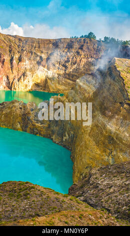 Kelimutu, bunte Kratern saure Seen, die in regelmäßigen Abständen ihre Farbe - Insel Flores, Indonesien ändern Stockfoto