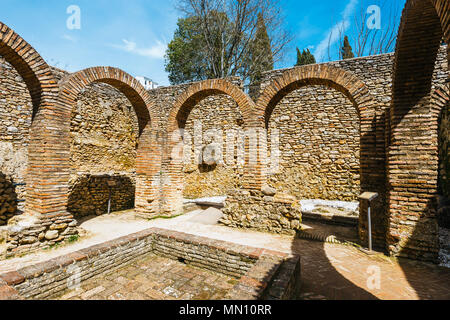 Die Ruinen der Arabischen Bäder in der Stadt Ronda, Andalusien, Spanien Stockfoto