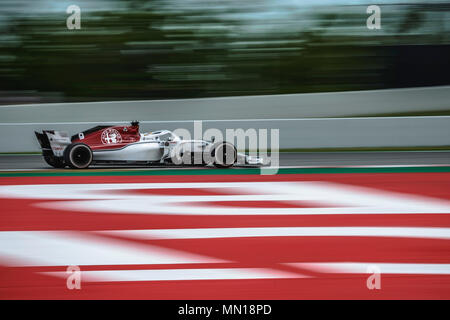 Barcelona, Spanien. 13. Mai, 2018: MARCUS ERICSSON (SWE) Laufwerke während der spanischen GP am Circuit de Catalunya in Barcelona in seinem Alfa Romeo Sauber C 37 Credit: Matthias Oesterle/Alamy leben Nachrichten Stockfoto