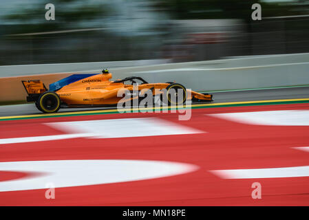 Barcelona, Spanien. 13. Mai, 2018: STOFFEL VANDOORNE (BEL) Laufwerke während der spanischen GP am Circuit de Catalunya in Barcelona seinen McLaren MCL 33 Credit: Matthias Oesterle/Alamy leben Nachrichten Stockfoto