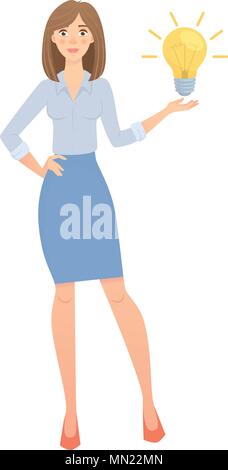 Business Frau mit Lampe Stock Vektor