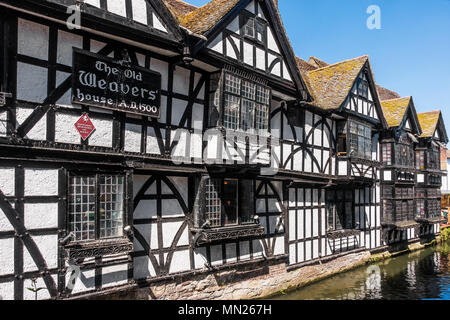 Das alte Weber Haus, historischen Gebäude von Kent, Kings Bridge, St Peters Street, Canterbury, Kent, England, Großbritannien Stockfoto