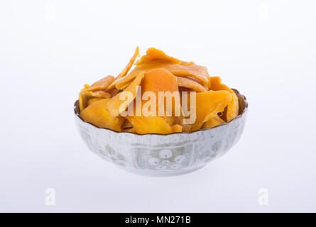 Mango trocken in der Schüssel oder getrocknete mango Slices Stockfoto