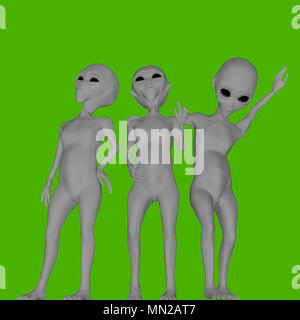 Gruppe von Ausländern auf grünem Hintergrund 3 isolierte d Abbildung Stockfoto