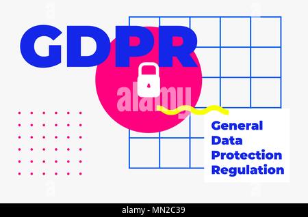 Allgemeine Datenschutzverordnung abstrakten geometrischen Design Stock Vektor