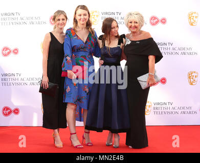 Liv Hill, Ria Zmitrowicz, Molly Windsor und Gast an der Jungfrau TV British Academy Television Awards 2018 in der Royal Festival Hall, Southbank Centre, London Stockfoto