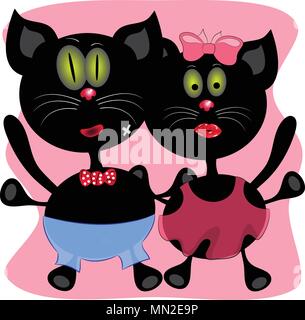 Feline Familie Vektor Stock Vektor