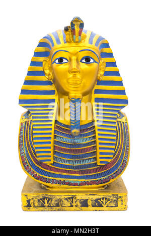 Statue der Ägyptischen pharaon auf weißem Hintergrund Stockfoto