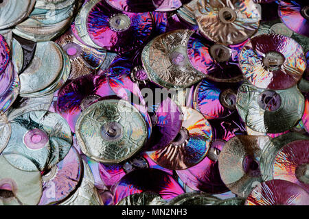 Abgesicherte Compact disk eine Menge Hintergrund Stockfoto