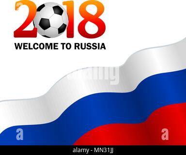 Willkommen in Russland 2018. Vector Illustration auf weißem Hintergrund. Stock Vektor