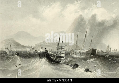 Macau vom Meer, ca. 1850 Stockfoto