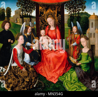 Die mystische Vermählung der Heiligen Katharina - Hans Memling, ca. 1480 Stockfoto