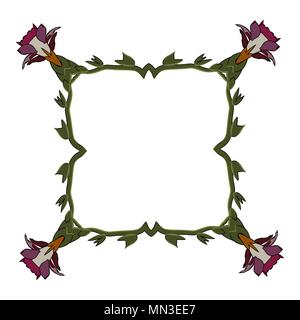 Dorf floral folk Muster von interwoven Blüten und Blätter. Vintage ethnischen Mustern. Stock Vektor