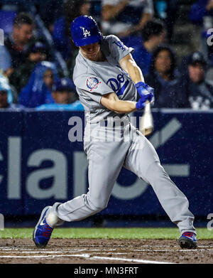 Walker Buehler de los Schwindler, durante el Partido de Beisbol de los Schwindler de Los Angeles contra Padres de San Diego, durante El primer San Blas de la Serie las Mayores Ligas del Beisbol en Monterrey, Mexiko el 4 de Mayo 2018. (Foto: Luis Gutierrez) Stockfoto