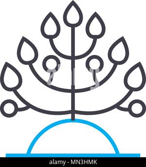 Die biologische Forschung Vektor dünne Linie Schlaganfall Symbol. Die biologische Forschung Überblick Abbildung, lineare Zeichen, Symbol Konzept. Stock Vektor