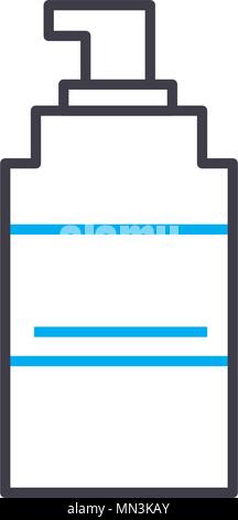 Desinfektionsmittel Vektor dünne Linie Schlaganfall Symbol. Desinfektionsmittel Umrisse Illustration, lineare Zeichen, Symbol Konzept. Stock Vektor