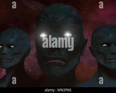 3D-Render alien Portrait Illustration Stockfoto